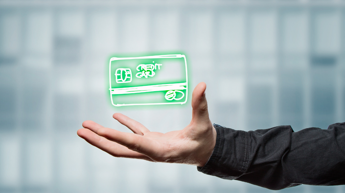lustração de um cartão de crédito virtual