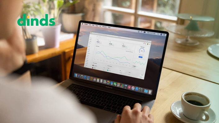 pessoa mese em notebook com gráfico